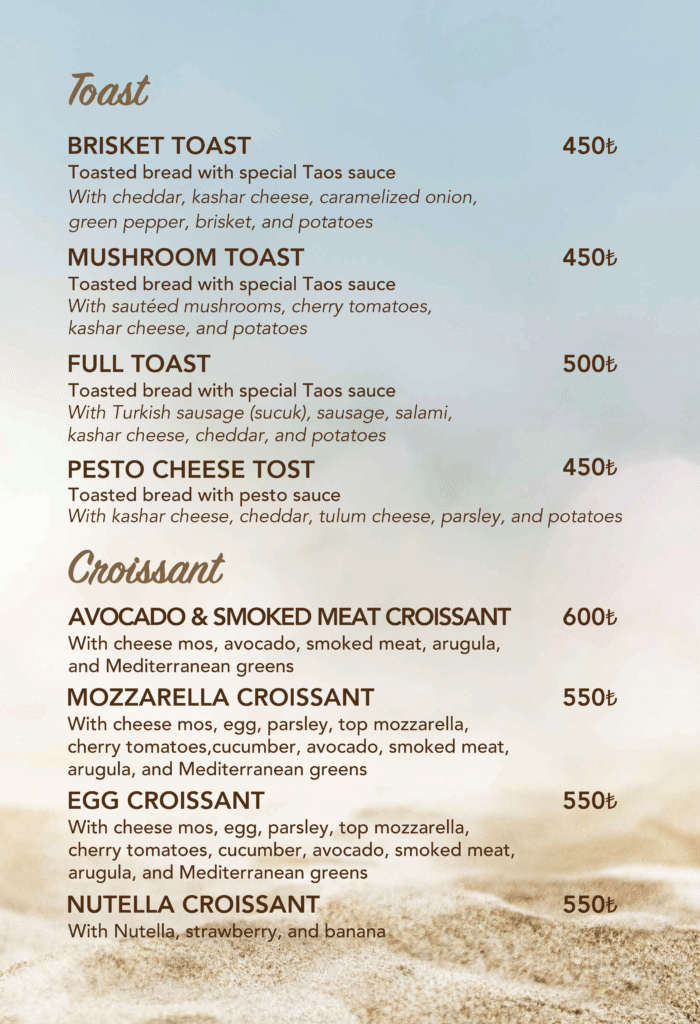 Restoran Menü İngilizce