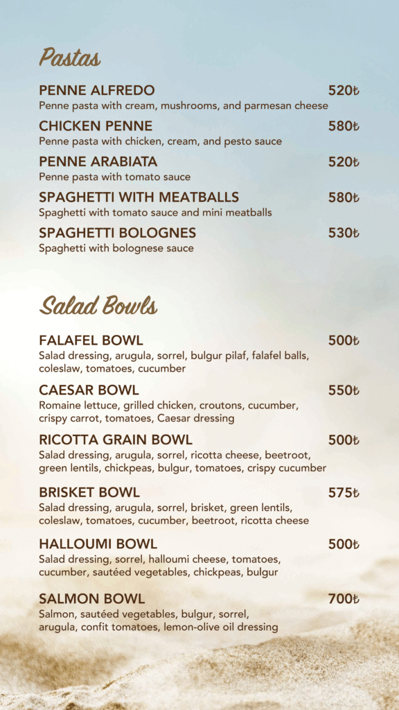 Restoran Menü İngilizce