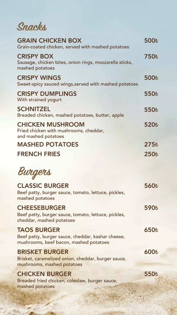 Restoran Menü İngilizce