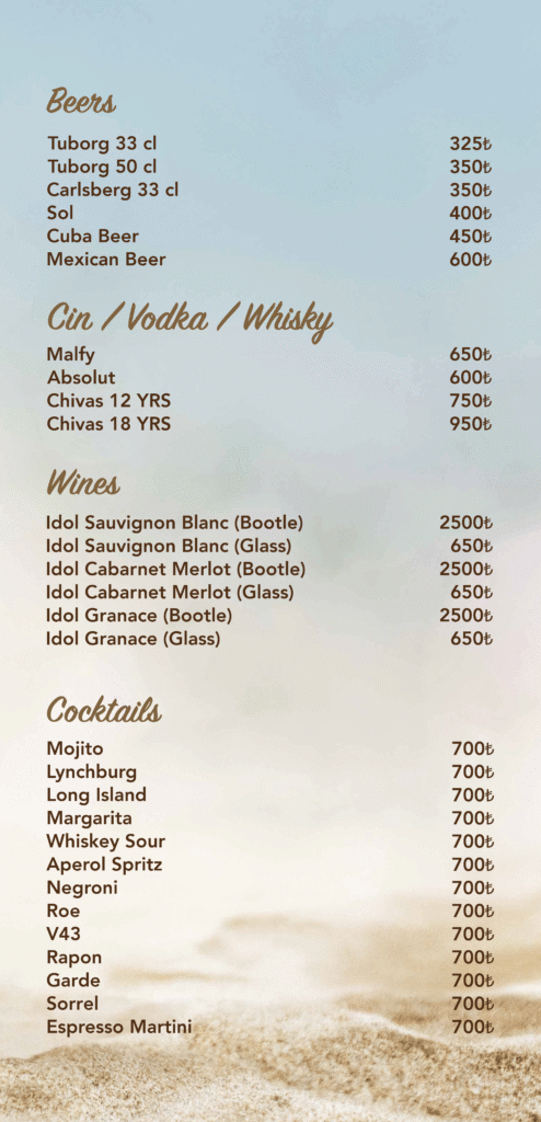 Restoran Menü İngilizce