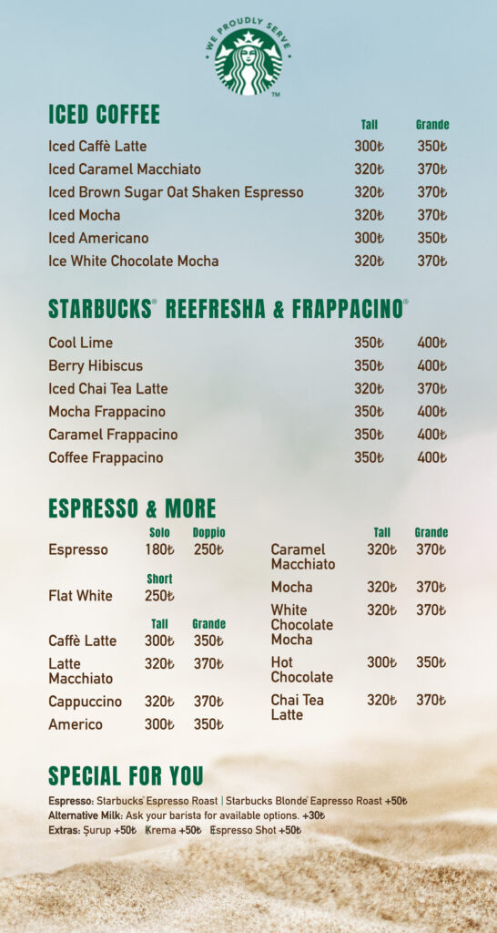 İçecekler Menü İngilizce