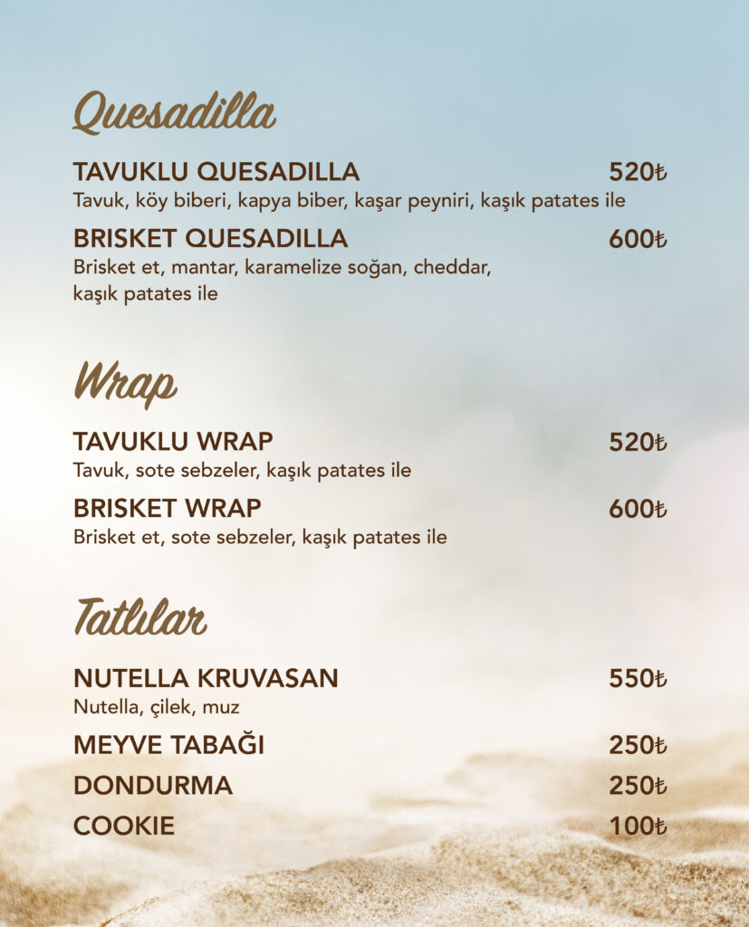 Restoran Menü Türkçe