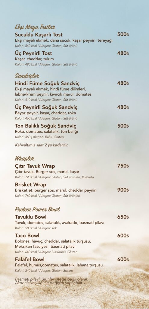 Restoran Menü Türkçe