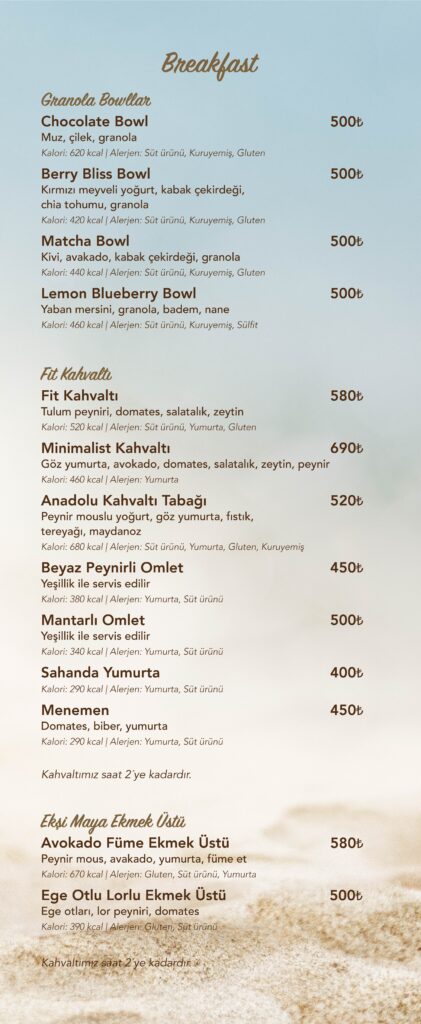 Restoran Menü Türkçe